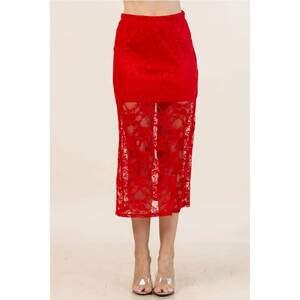 NEW NYLON APPAREL camila floral lace skirt in red